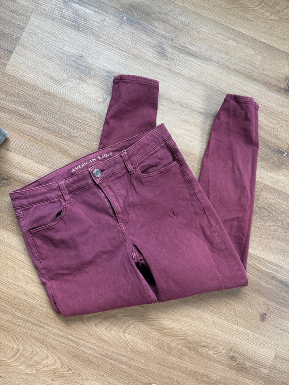 American Eagle Outfitters Wine Burgundy Skinny Jeans